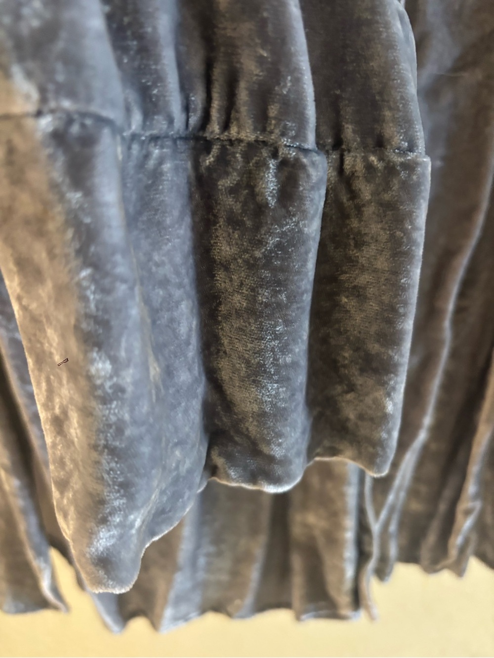 Velvet Button-Front Blouse - Slate Blue - Picture 4 of 6